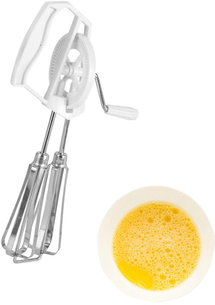 LISM-Klassieke handgarde, roestvrijstalen garde met draaihendel – stevige grip – bespaart tijd – gemakkelijk in gebruik – perfect Geschikt voor thuis koken of een keuken met wisselende faciliteiten.