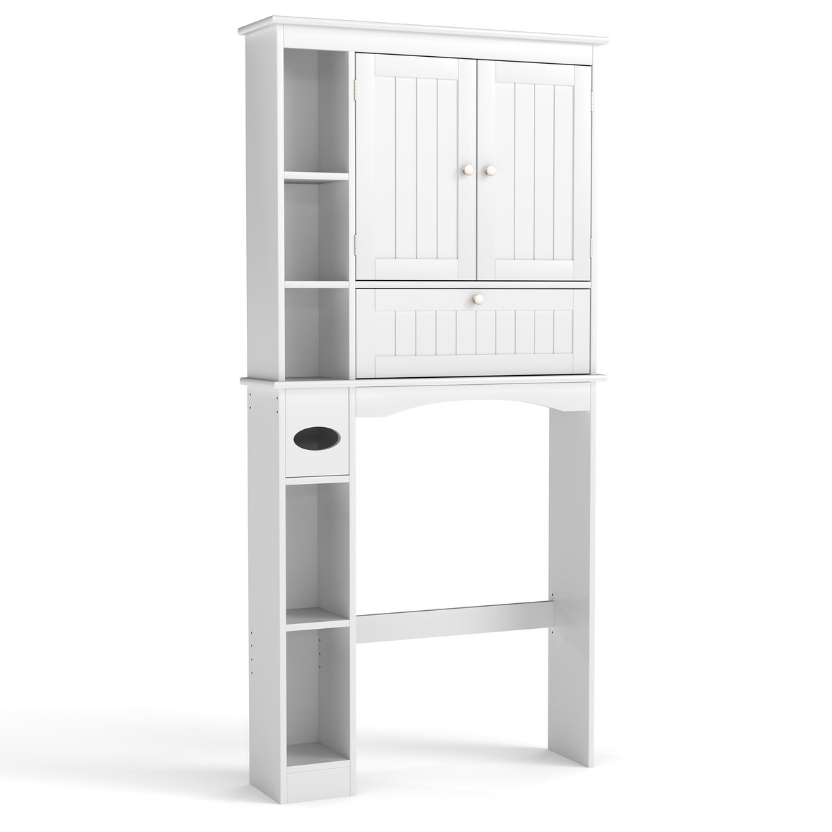 SureDeal® - Badkamerkast - Toilettenschrank - Deuren - Verstelbare Planken Houten - 80x21x