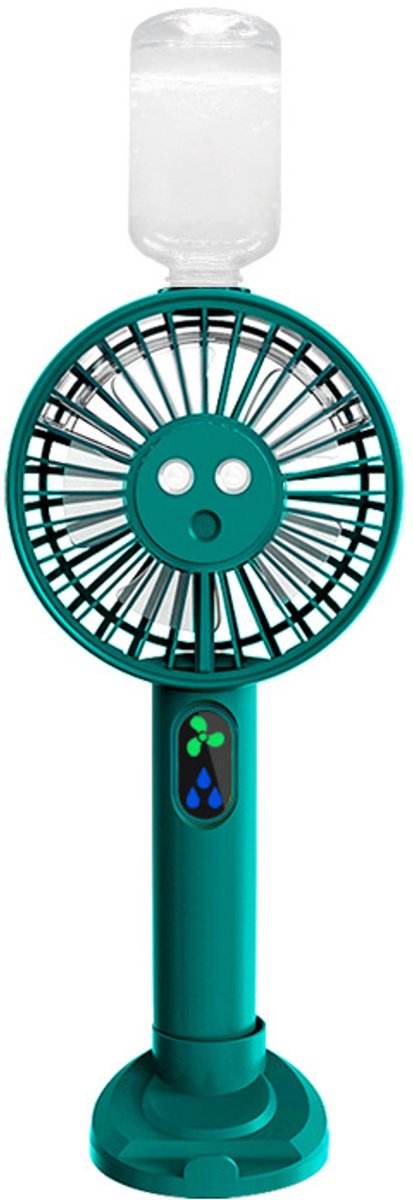 Mini-handventilator met nano-nevelspray, snelle koeling in 3 seconden, digitaal display, oplaadbaar via USB, inclusief tafelstandaard, draagbare zomerventilator
