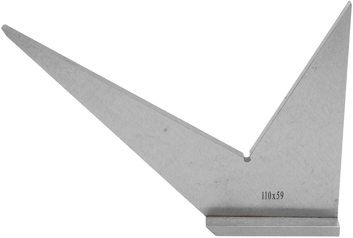 Professionele 45 graden verstekhoek met basis, DIN 875/2 standaard, carbon staal, ideaal voor precisie metingen van werkstukken, 110x59mm, veelzijdig inzetbaar