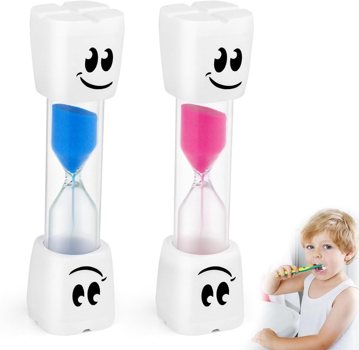 Thijox - 2 Stuks Zandloper 2 Minuten Roze en Blauw, Tijdmeter voor Keuken, Kantoor, Tandenborsteltimer, Perfect voor Kinderen en Dagelijks Tijdbeheer