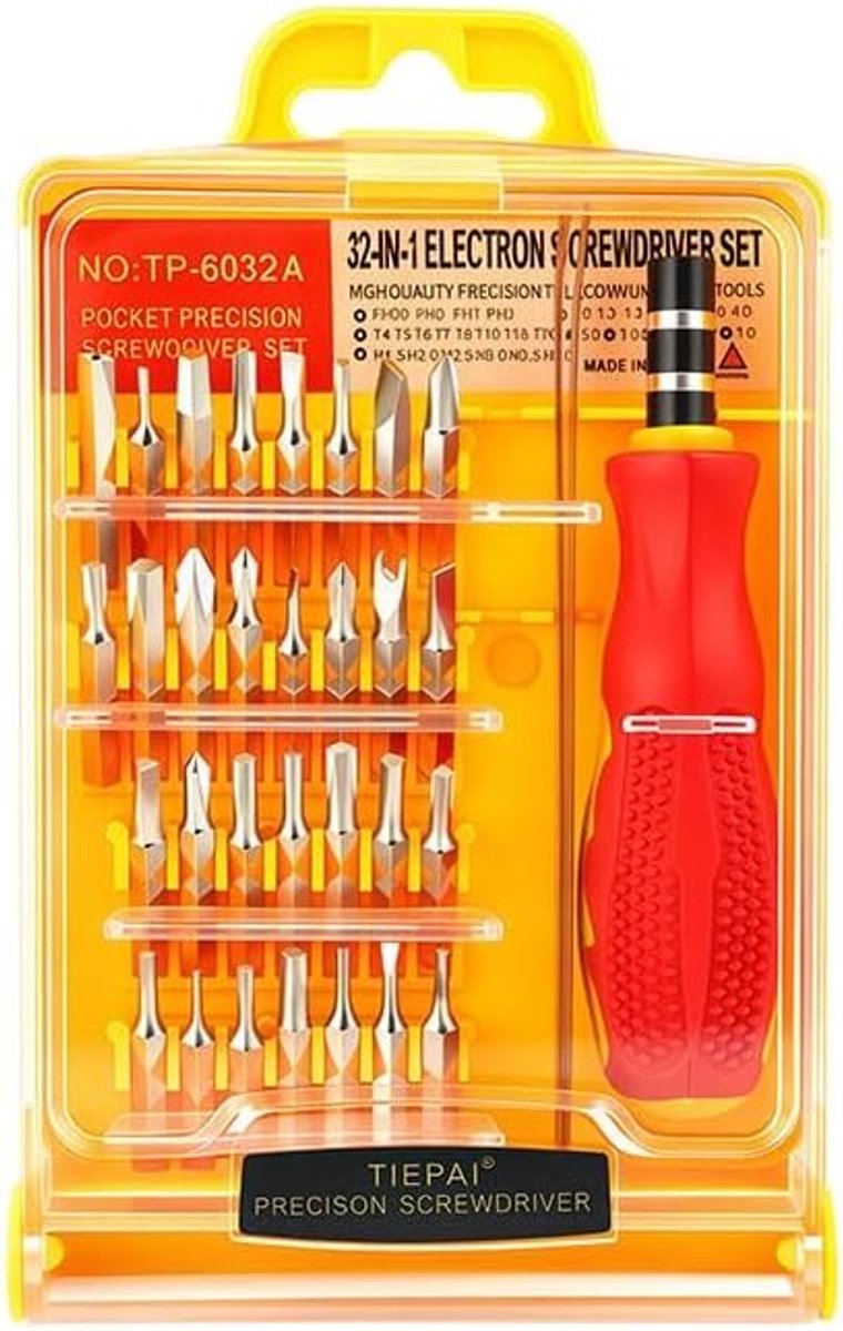 Schroevendraaierset | 32 in 1 | precisie magnetische schroevendraaier accessoireset | met en anti-slip handgreep,