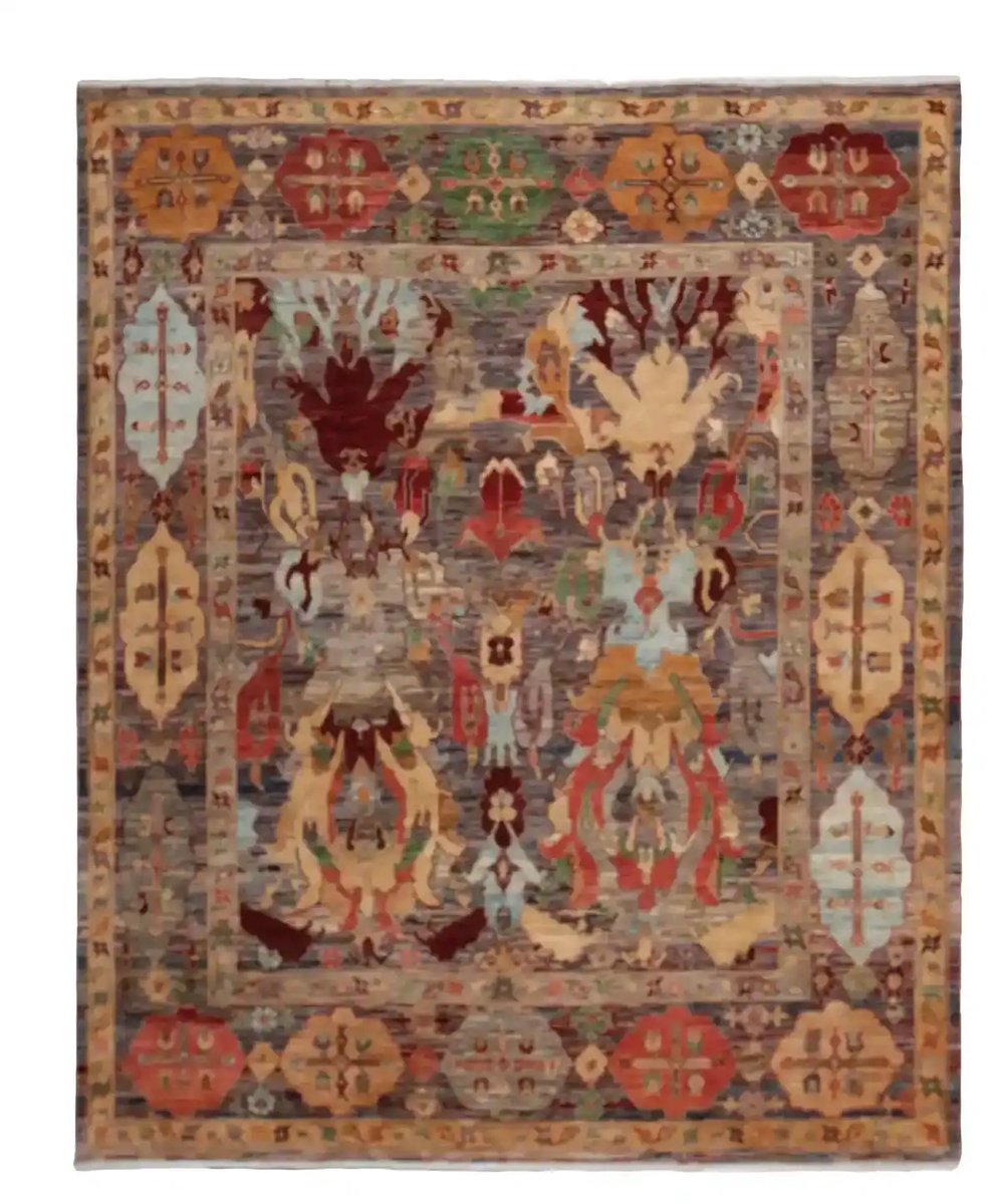 Handgemaakt Art Deco geometrisch tapijt