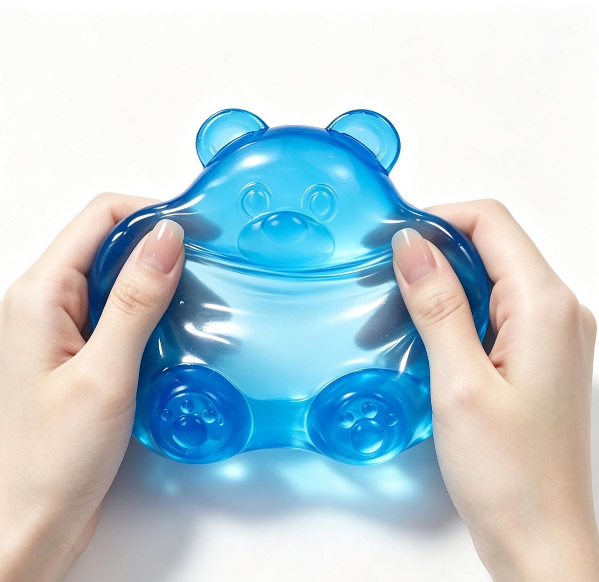 Ryoudavell - Gummy Bear Squishy Speelgoed - Paarse Taba Squishy Anti Stress Ballen voor Volwassenen en Kinderen - Rekbaar en Kneedbaar Sensorisch Antistress Speelgoed - Cadeau voor Verjaardag en Feestjes - Fidget Toy Stress Bear - Blauw