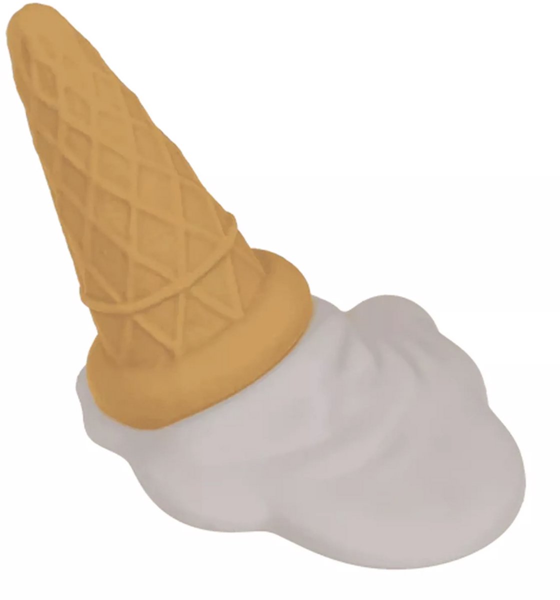 Grappig beeldje gevallen ijsje - softijsje - 11x9,5x10cm
