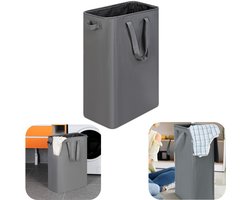 Waskorf - Mand voor vuile was - Mand voor badkameropslag - Mand voor speelgoedorganisatie - Met handvat - Grote capaciteit - Vuilbestendig - Slijtvast - Opvouwbaar - Opslagaccessoires - Voor badkamer, kleding, yogamat (grijs, 60*20cm)