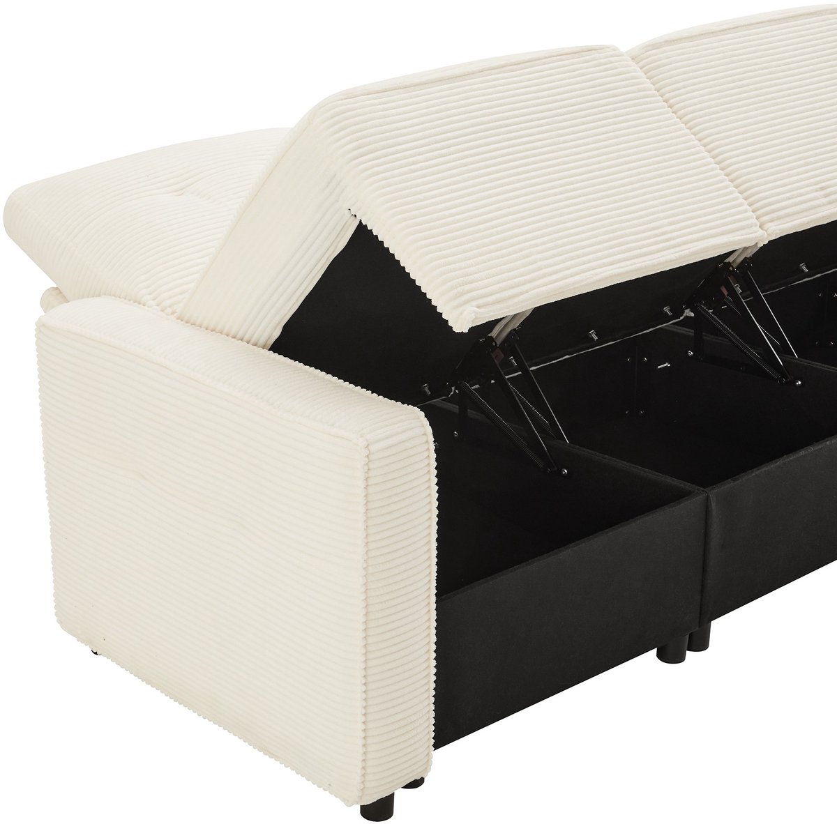 YYchan modulaire bank met hocker - beige - 280 x 146 x 85 cm - met opbergruimte