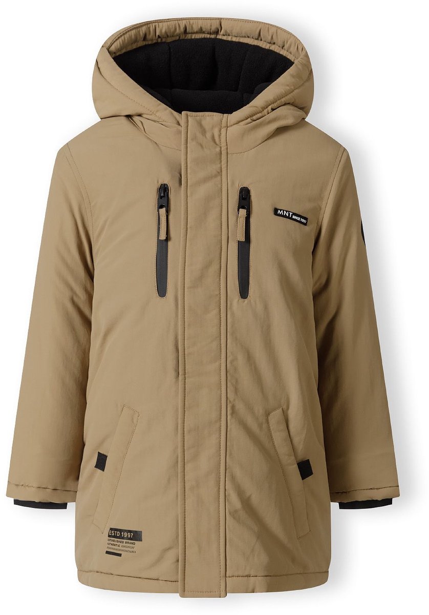 Minoti winterjas jongens parka - met capuchon beige