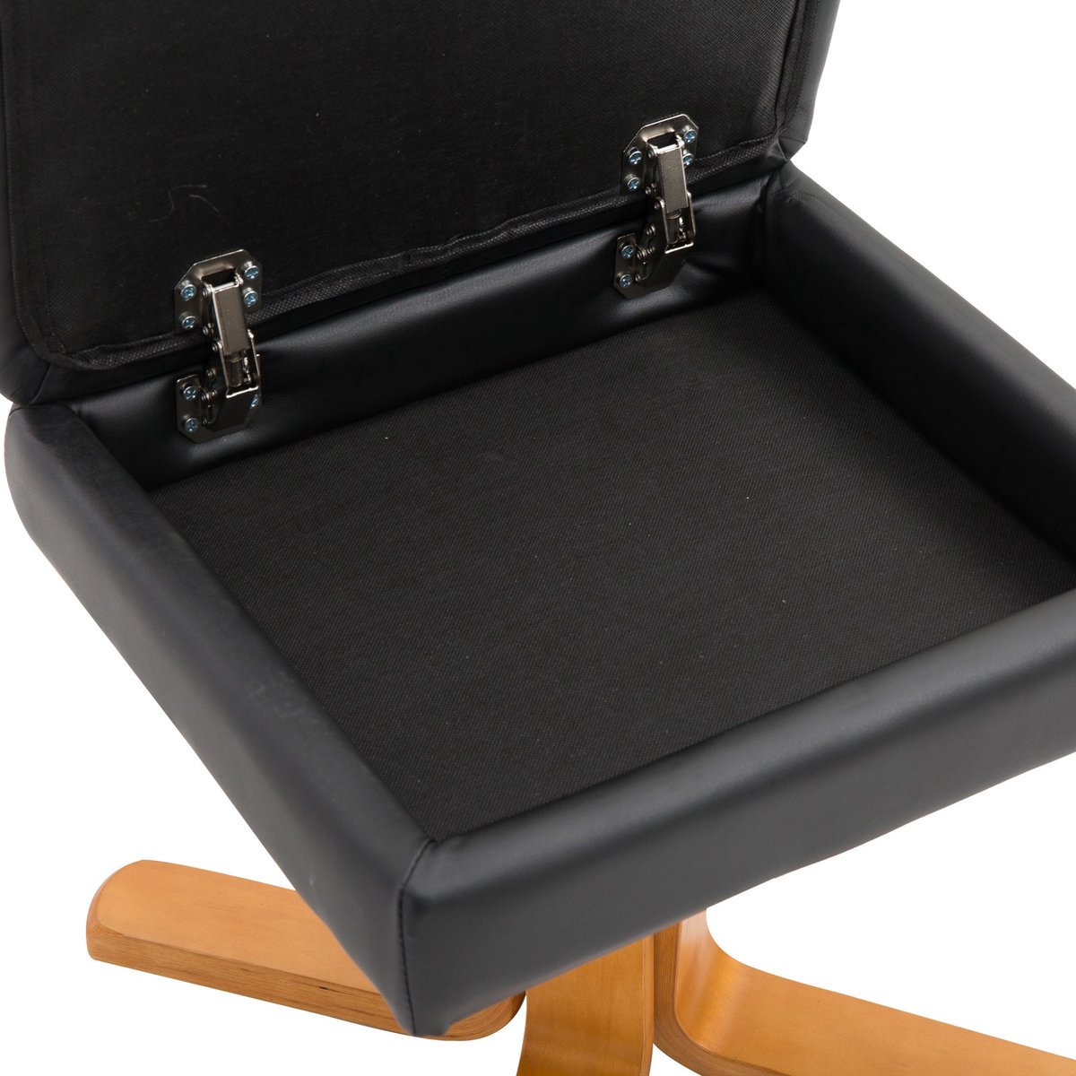 YYchan fauteuil met voetenbank - zwart - 80 x 86 x 99 cm