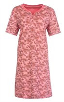 Medaillon Dames Nachthemd - 100% Katoen - Donker Roze - Maat L