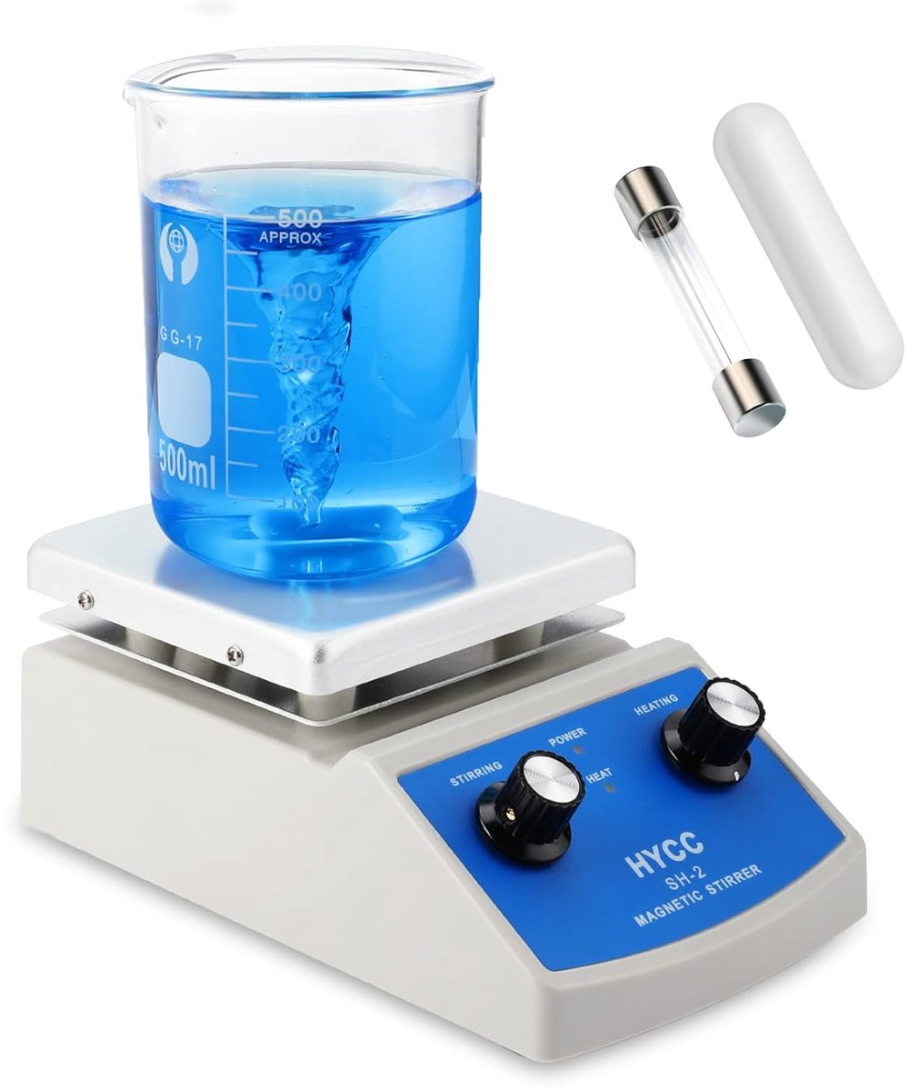 Thijox - HYCC SH-2 Magneetroerder Analoog 120x120mm 380°C voor Gelijktijdig Mengen, Roeren en Verwarmen in Schoollaboratoria, Industrie, Biochemie en