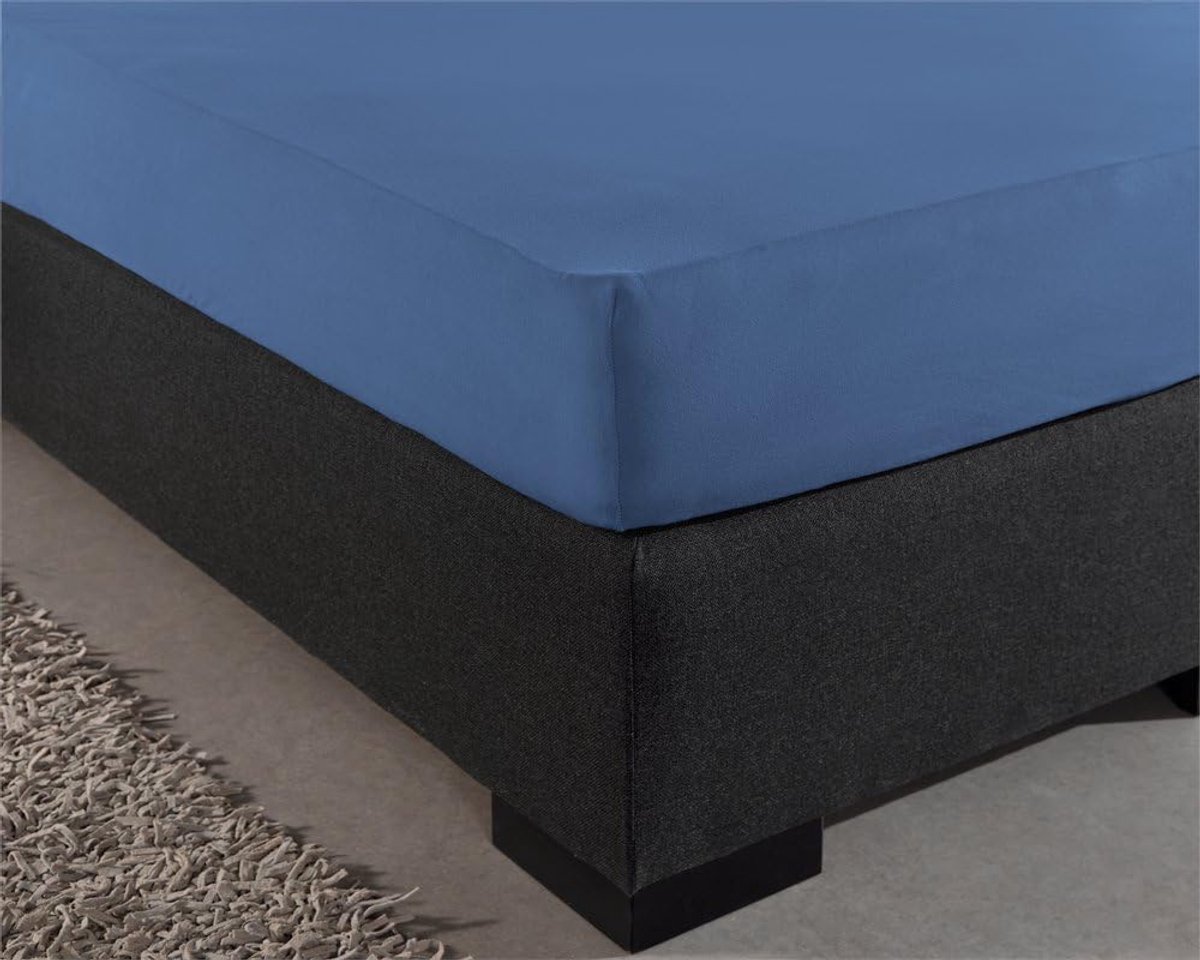 Thijox - Hoeslaken 100% Katoen, Vochtabsorberend en Warmteregulerend, Blauw, 140 x 200 cm voor Standaard Matrassen tot 30cm, Perfect voor Slaapkamer e