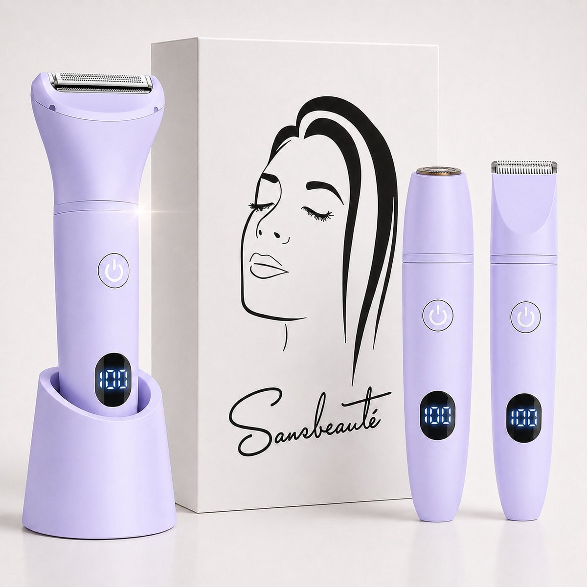 Sansbeauté 3-in-1 Ladyshave met Display - Gezicht - Ontharingsapparaat