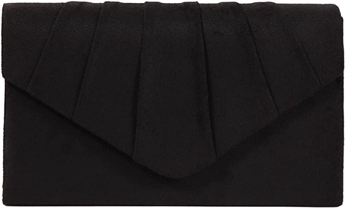 Thijox - Avondtassen Clutch Portemonnee voor Vrouwen - Faux Suede Handtas met Afneembare Ketting voor Bruiloft, Cocktail, Prom en Feestjes - Crossbody