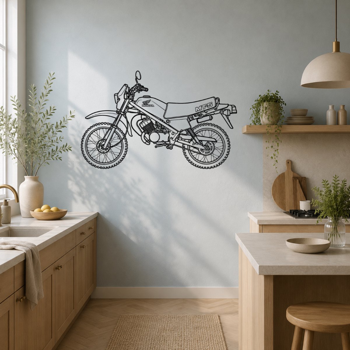 BR2Laser Honda MT-5 – Wanddecoratie – Lasergesneden Hout – Motorkunst – 35 cm Breed
