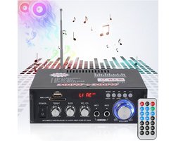HiFi stereo audioversterker - 600W Bluetooth mini-versterker - Met basversterking, USB, MP3, FM-radio - Geschikt voor auto's en thuisgebruik - Kaart-/USB-ingang - 12V/220V Bluetooth thuisversterker - Stereo versterker