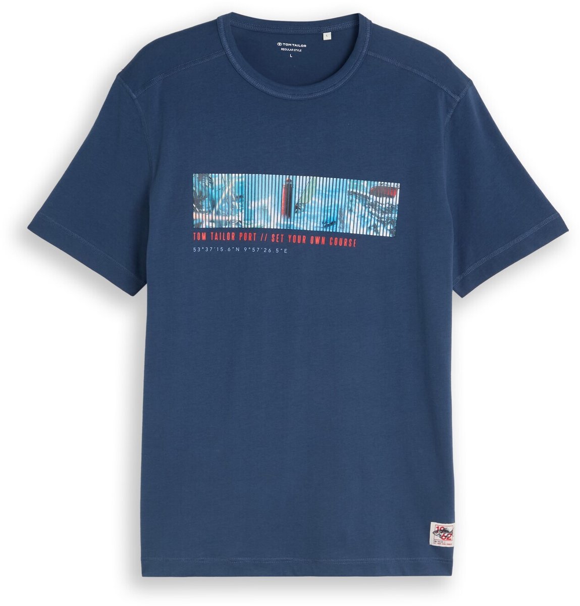 Tom Tailor - T-shirt met fotoprint - Maat XL - Dark Duck Blue