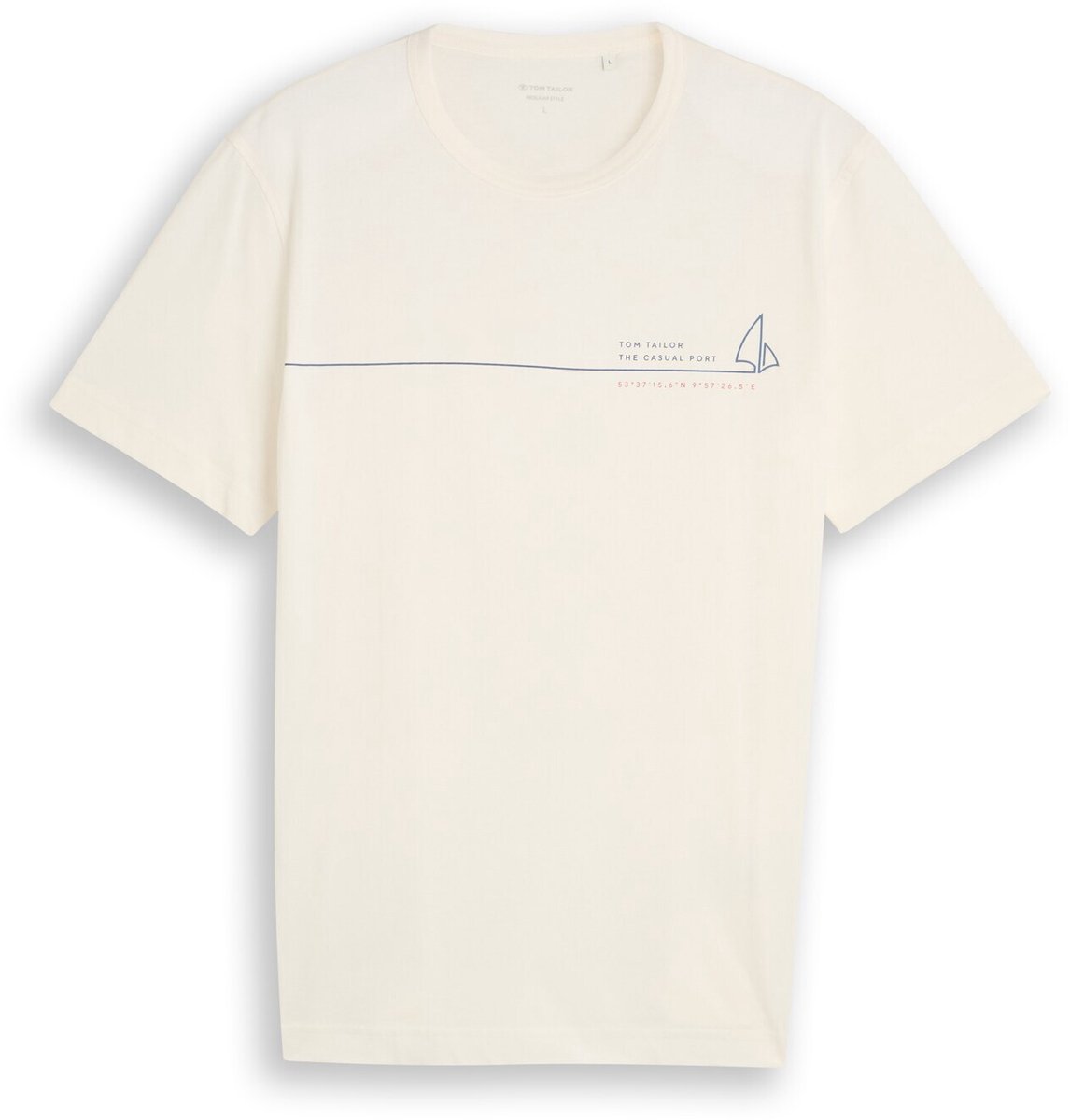 Tom Tailor - T-shirt met print - Maat XXXL - Gardenia White