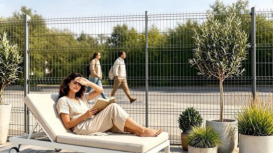 Vlechtband Hekwerk 70m – PVC Privacy Stroken voor Dubbelstaafmat – Zichtbescherming Tuin & Balkon – Inclusief Clips – Grijs