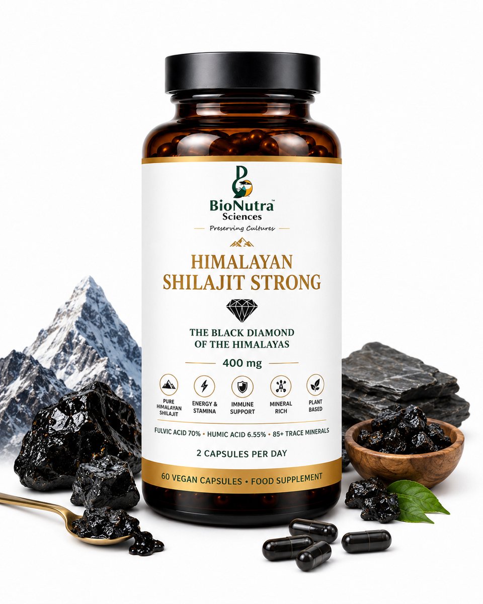 Shilajit Strong, Structured Himalayan Mineral Resin Extract-vegan capsules-400mg-sports nutrition, 60 capsules
