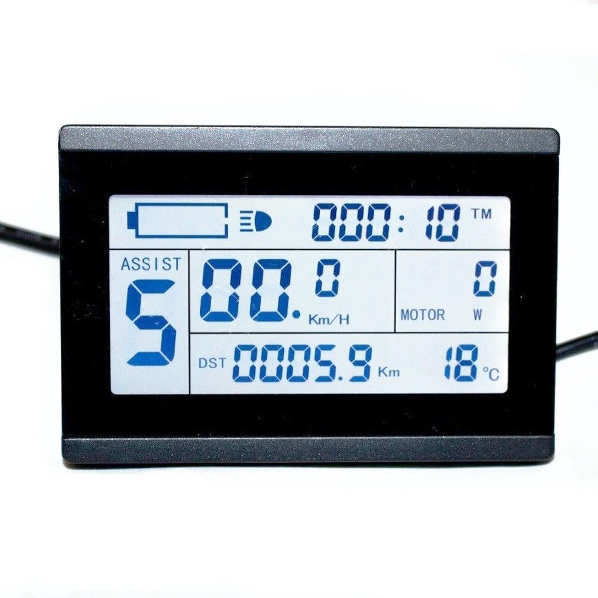 Thijox - Display KT-LCD3 Snelheidsmeter LCD Display voor E-bike en Pedelec, Verlicht, Boordcomputer, Geschikt voor 24V/36V/48V Fietsen
