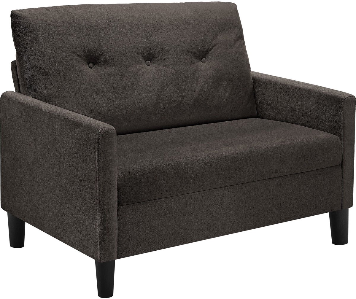 tectake® Zitbank - 2 Zits Bank met Armleuningen - 2 Personen - 121,5 x 77 x 91 cm - Ultradikke Vulling met Binnenvering - Afneembare en Wasbare Hoezen - Draagkracht 300 kg - Grijs