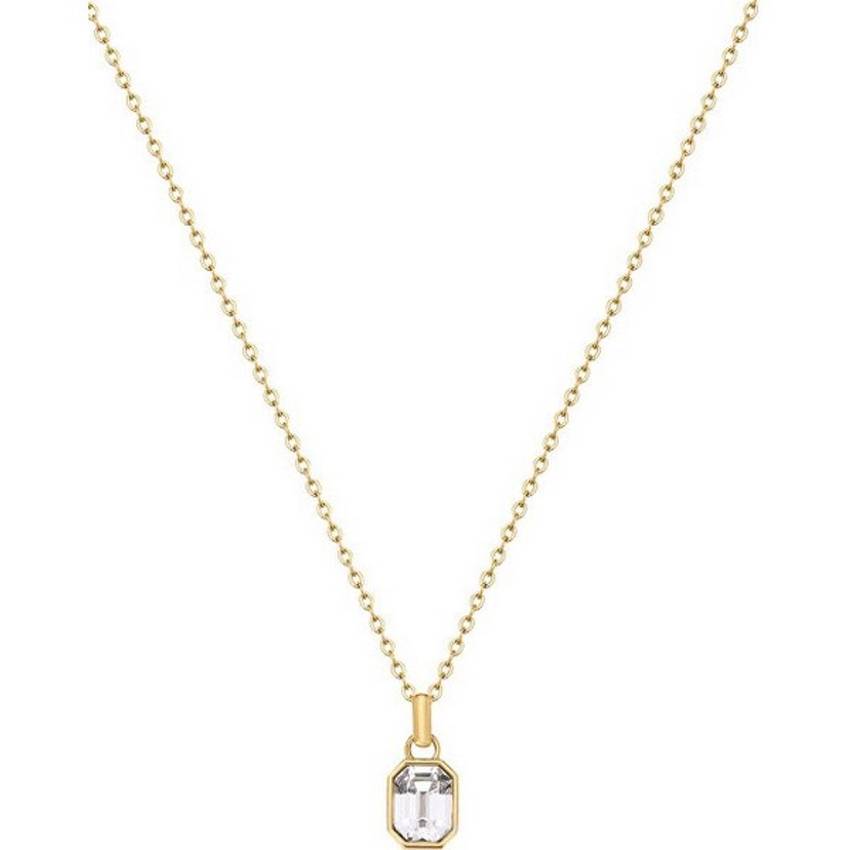 BROSWAY SYMPHONIA BYM188 GOLD-PLATED KETTING MET KRISTAL 1 STUK