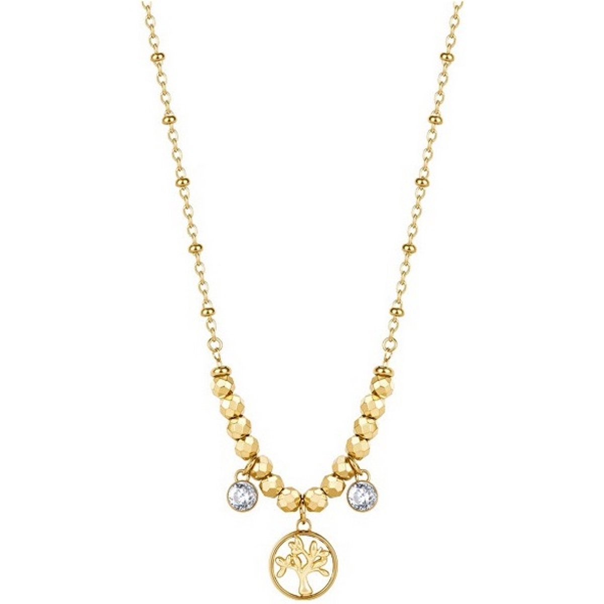 BROSWAY CHAKRA BHKN168 GOLD-PLATED KETTING MET BEDELS EN ZIRKONIA'S 1 STUK