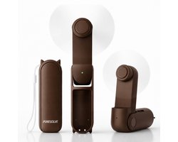 Mini- & Handventilator bruin - Oplaadbaar - tafel model - 2 standen - powerbank - verkoeling -…