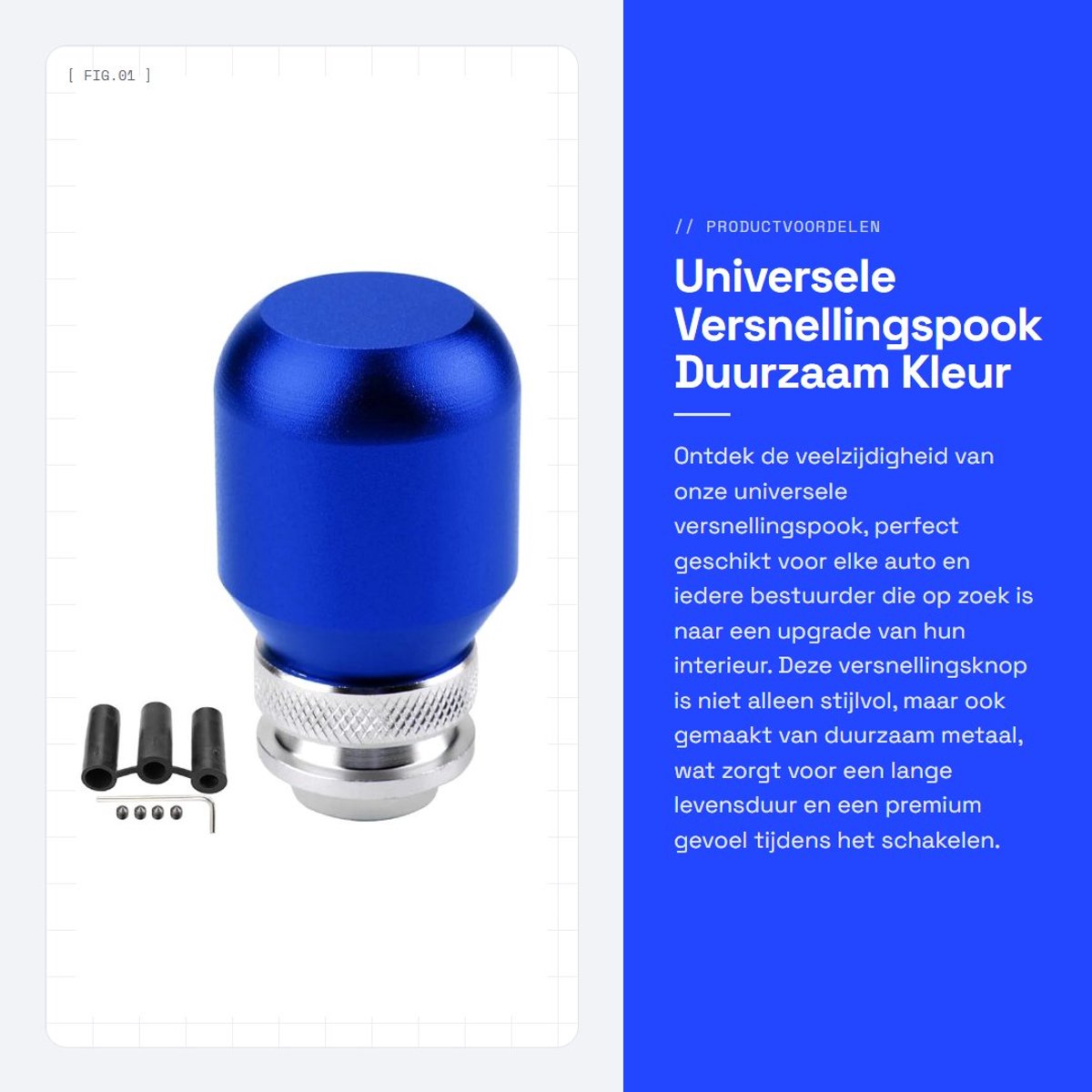 Dailygoods - Universele Versnellingspook - Duurzaam - Kleur: Rosa Roja - Geschikt voor elke gearbox - Met accessoires voor eenvoudiger montage