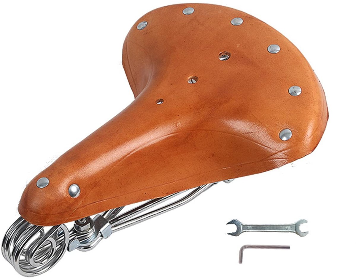 Dailygoods - Classic Fietszadel met Kussen en Schokabsorberende Veren
