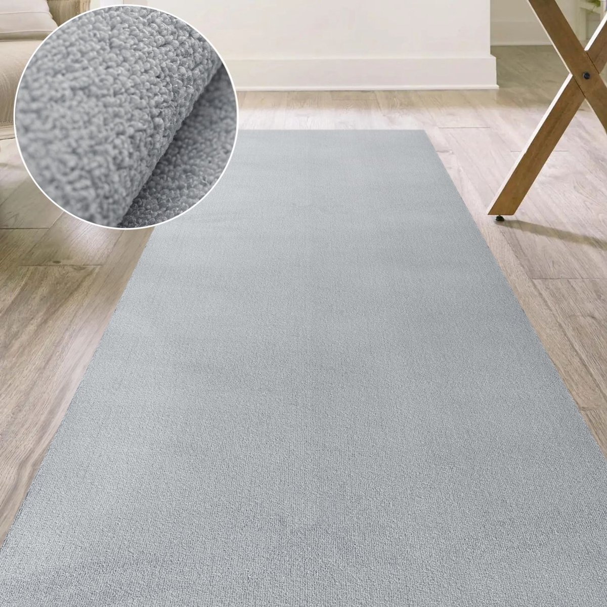ANRO Badmat Grijs 90x400cm Dun 3mm Antislip Douchemat Microvezel Wasbaar