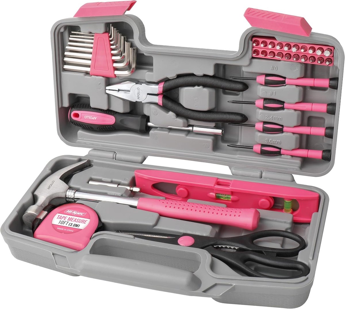 Thijox - 39-Delige Gereedschapsset voor Dames – Compleet DIY Gereedschapskist met Roze Tools – Perfect Cadeau voor Vrouwen – Thuis, Klussen, en Creati