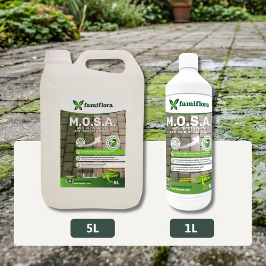 Famiflora MOSA anti-groene aanslag 5 liter - Reinigt alle oppervlakten - Makkelijk te gebruiken - Kleurloos van Merkloos	 — afbeelding 3
