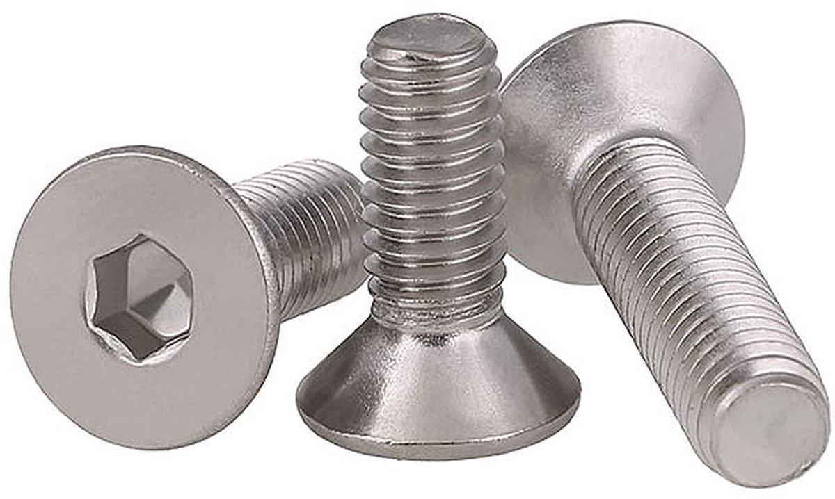 Dailygoods - 304 roestvrijstalen machineschroeven - Verzonken kop - Platte kop inbusbouten - M4x35mm - 20 stuks - Ideaal voor machines en elektronica