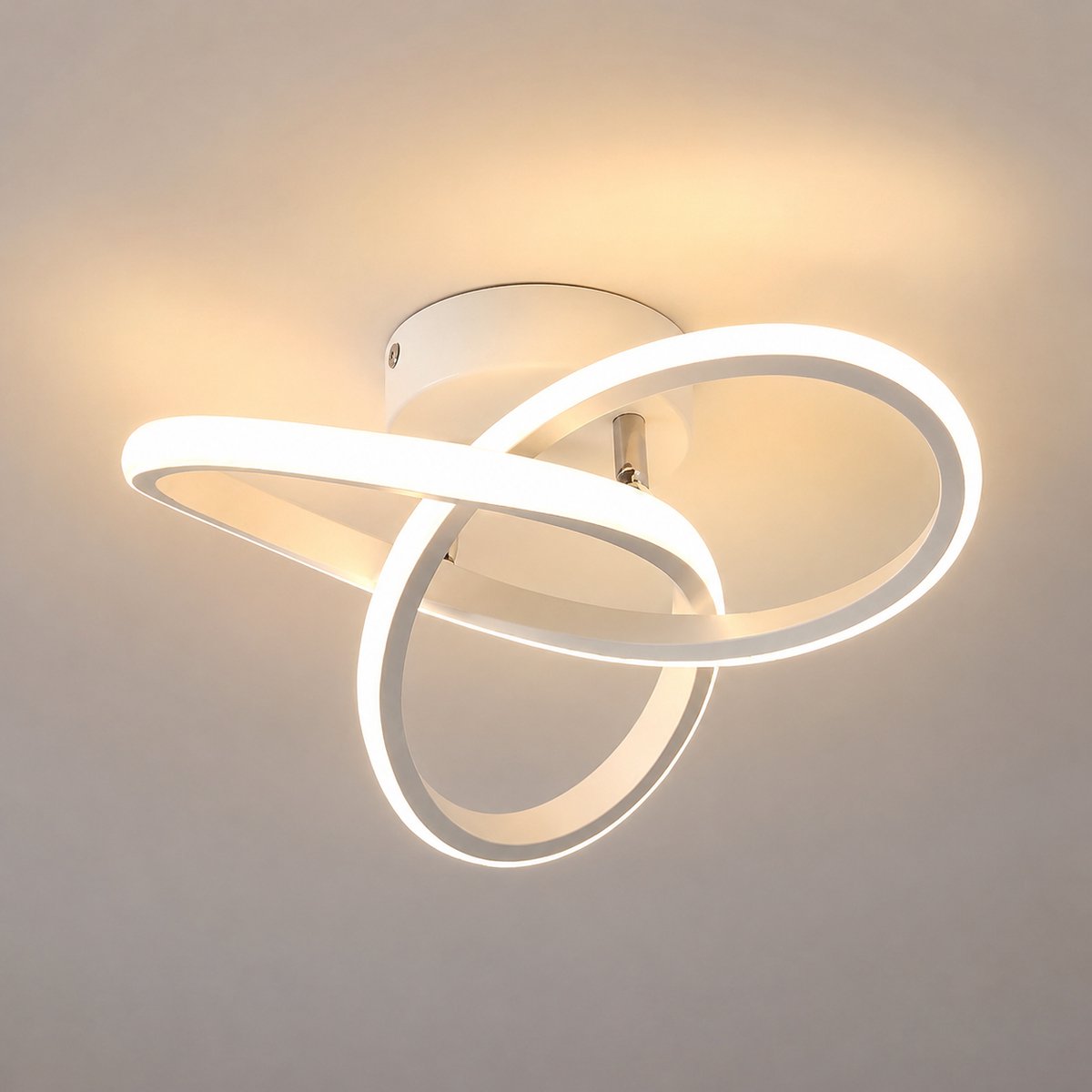 LED Plafondlamp 22W - 2500LM Moderne Plafondverlichting - Warm Wit 3000K - Aluminium Plafondlamp Ø24 cm - Energiezuinige LED Lamp Voor Woonkamer Slaapkamer Hal Keuken En Balkon - Wit