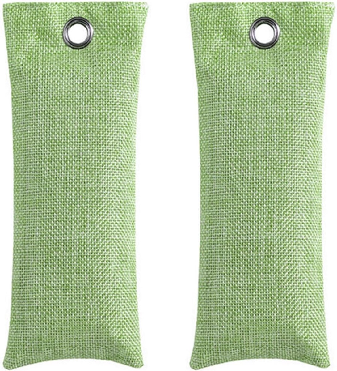 2 Stuks Natuurlijke Houtskoolzakjes, Geurverdrijver en Luchtverfrisser voor Schoenen, Kledingkast en Laden, 50g Groen, Duurzaam en Milieuvriendelijk