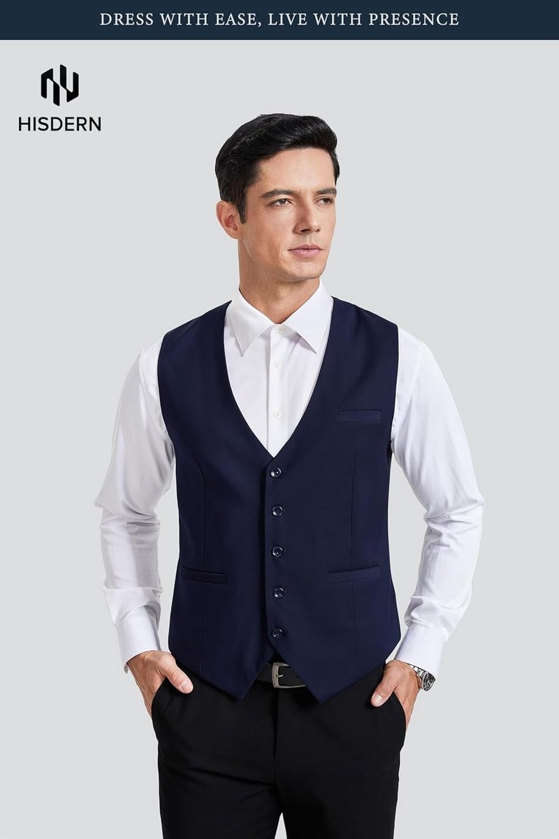 Stijlvolle heren waistcoat voor bruiloften en zakelijke evenementen, verkrijgbaar in S-4XL met zakken