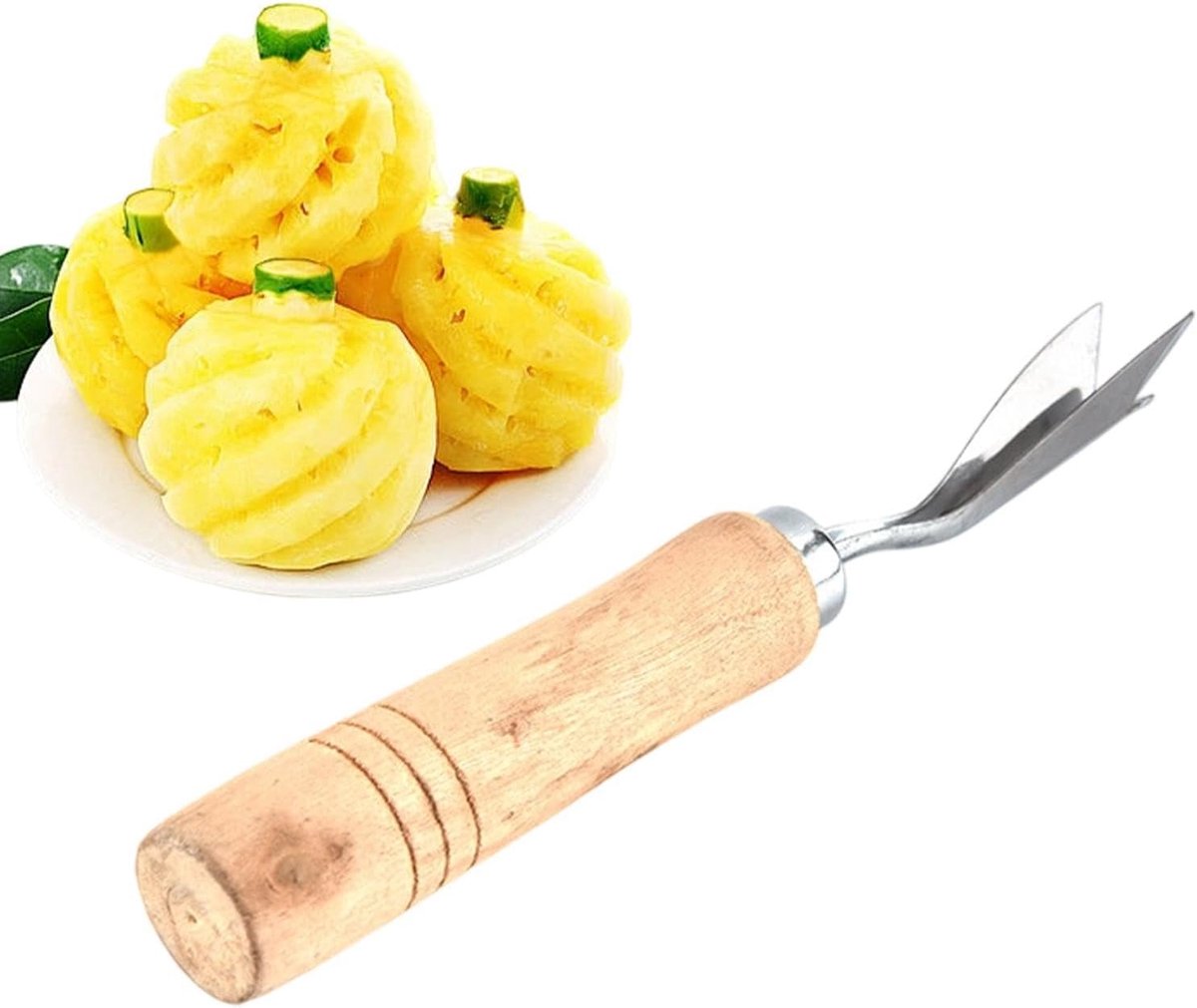 Ananas Oogverwijderaar - Fruit Ontkerner - Fruit Voorbereiden - Roestvrij Staal - Compact V-vorm - Zilverkleurig