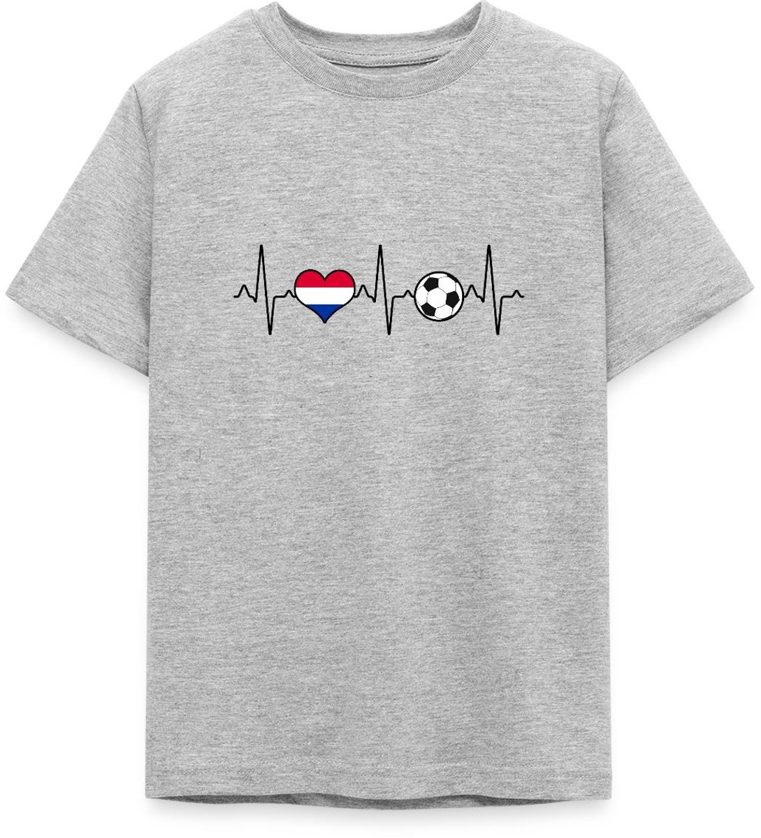 Nederland Voetbal Shirt Voetbal Hartslag T-Shirt Tiener