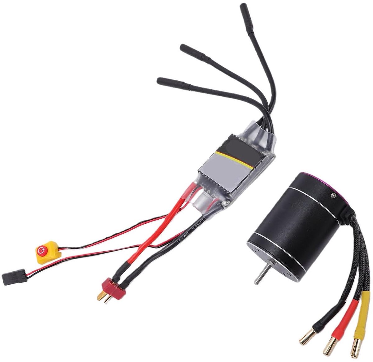 Borstelloze Motor ESC - RC Motor Combo - RC Auto Vaart - Waterdicht Ontwerp - 1/10 1/8 Schaal - Zwart