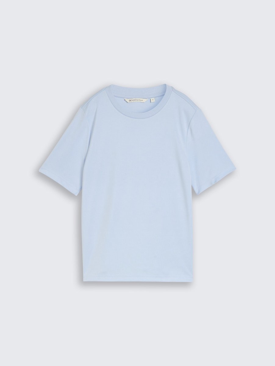 Tom Tailor Denim - T-shirt met losse pasvorm - Maat XXL - mountain sky blue