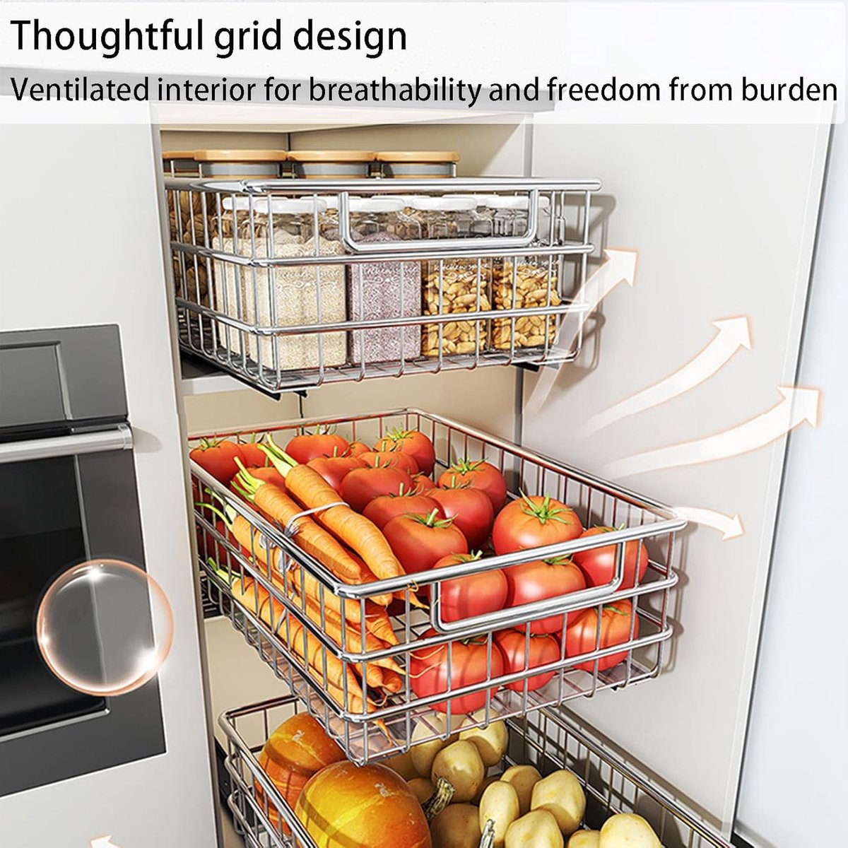 Uittrekkast Orga - Schuiflade Keukenkast - Keuken Organiseren - Soft-Close Systeem - Universeel - Zilver — cadeau in Cadeau-ideeën - foto 4
