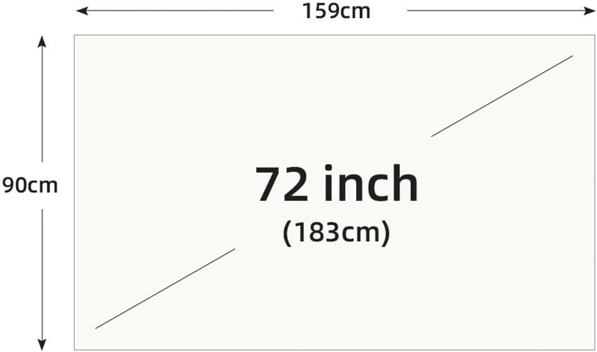 Projectiescherm - Filmscherm Beamer - Thuis Film Kijken - Anti-Reflectie Coating - 72 inch - Wit