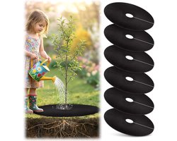 6 Stuks Mulchringen - Boomboommulchring - Onkruidwerende Mat - Onkruidbarrière Tuinstof - Niet-Geweven Boommulchring - 20,5 Inch (52 Cm) - Om Onkruidgroei Te Remmen en Onkruidbestrijding In Het Landschap - Bescherming Van De Plantwortels