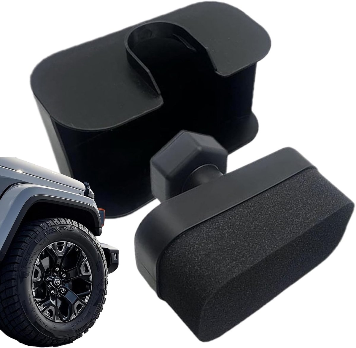 Bandenglans Applicator - Wielglansspons Bandenborstel - Auto Onderhoud - Verdikte spons - 16 x 13 x 8 cm - Zwart