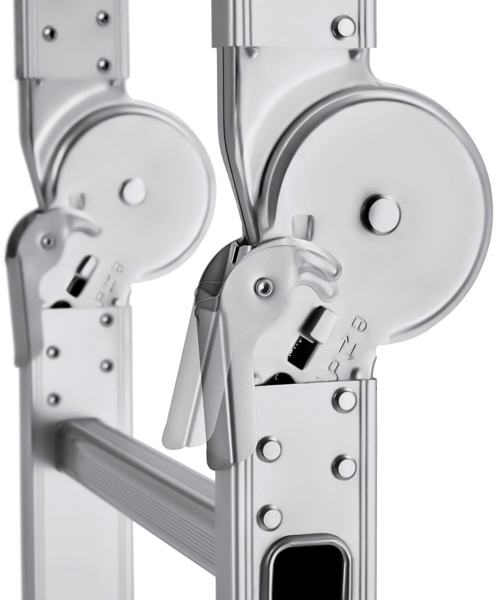 tectake® 6-in-1 Multifunctionele Aluminium Ladder - 352 cm - Antislip - 12 Treden - Aanlegladder - Sta-Ladder - Werkplatform - Steiger - Overhangladder - Trapladder - Inschuifbaar – foto 7