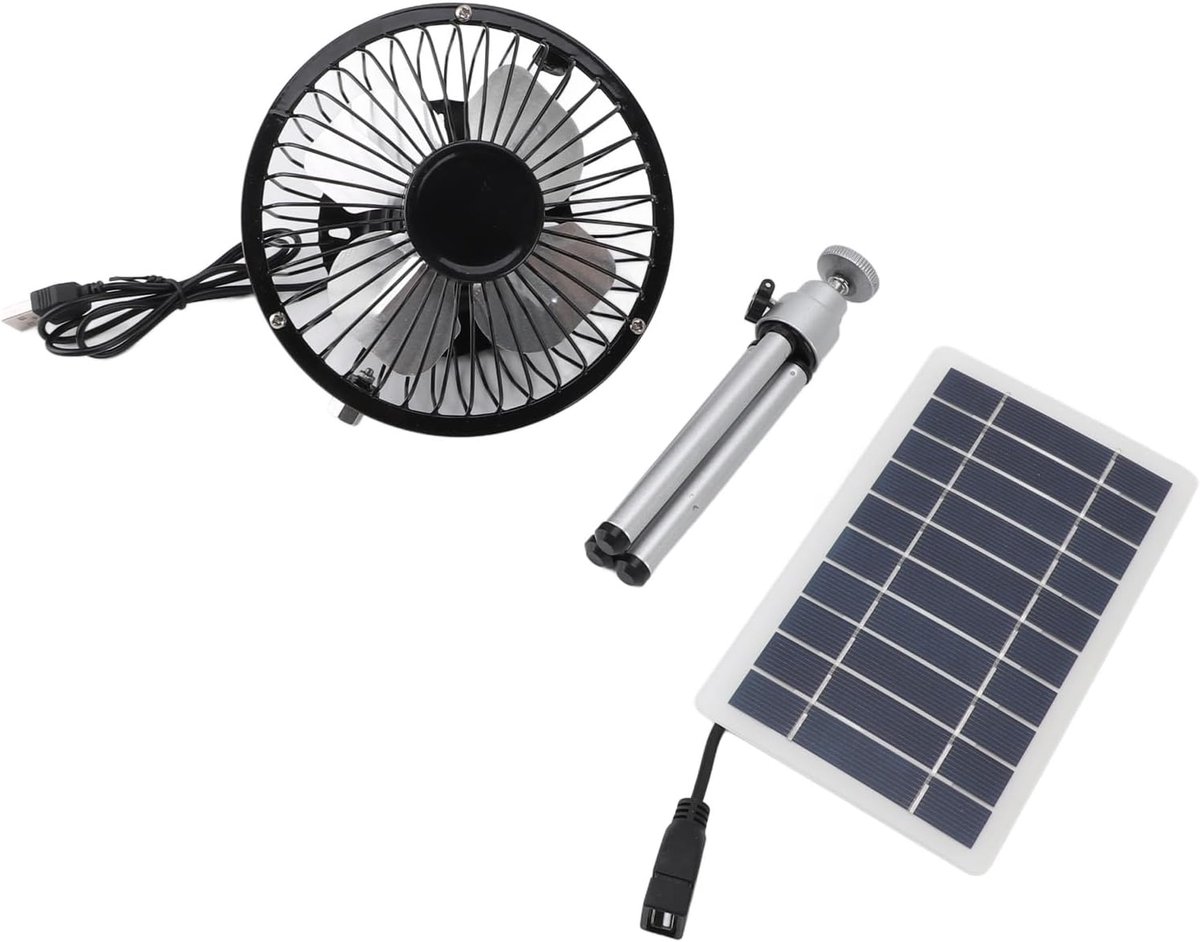 Zonnepaneel Ventilator - Afzuigventilator Zon - Ventilatie Kippenhok - Monokristallijn Silicium - 10W - Zwart