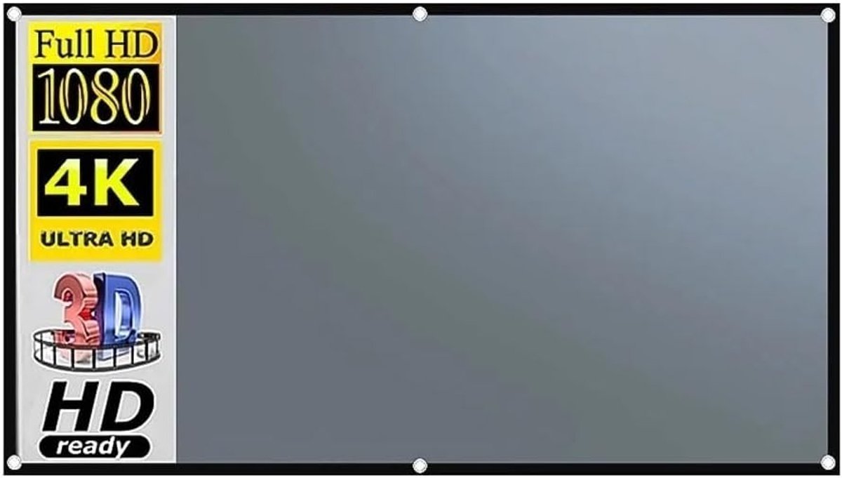 Projectorscherm met Rand - Projectiescherm Beeldscherm - Thuisbioscoop Creëren - Hoge Lichtreflectie - 120 inch - Grijs
