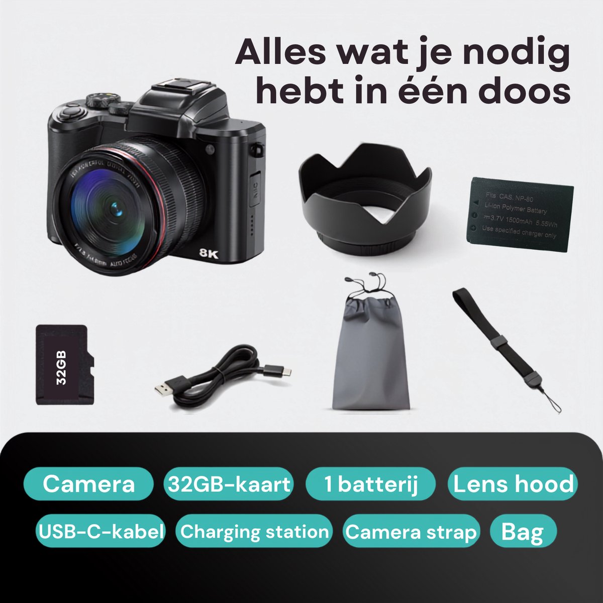 Kiekz Fotocamera 88MP - Compactcamera met 16x Digitale Zoom thumbnail 3